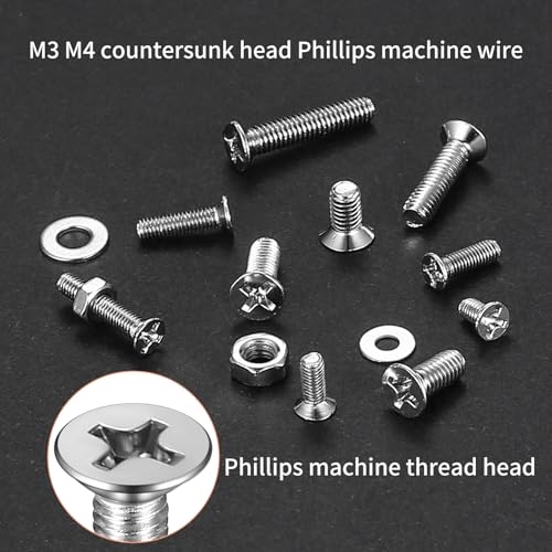 790 Pcs M3 M4 Machine Screws Assortment Kit,Metric Flat Head Screws