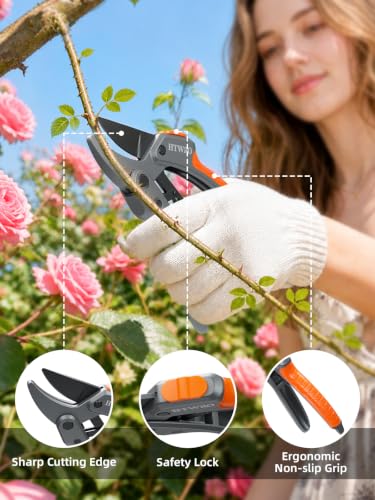 Heavy‑Duty Ratchet Pruning Shears,Hand Secateurs for Garden Work