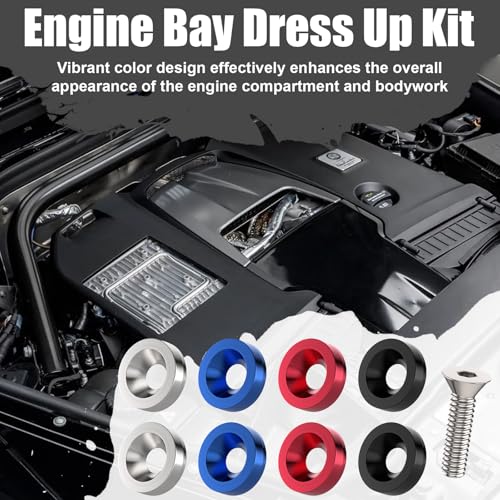 40 PCS Engine Dress Up Kit, CNC Finishing Fender Bumper Washers (Black) 40 pcs Black