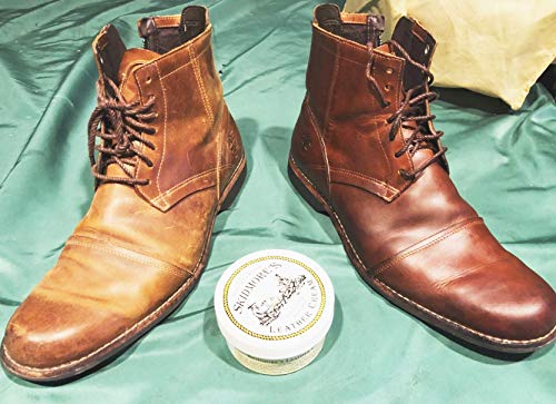 Skidmore's Original Leather Cream | 100% Natural Non Toxic Water Repellent Formula is a Cleaner and Conditioner | Repair a Horse Saddle, Riding Boots, Jacket, Gloves, Chaps, Shoes, Belt | 6 Oz