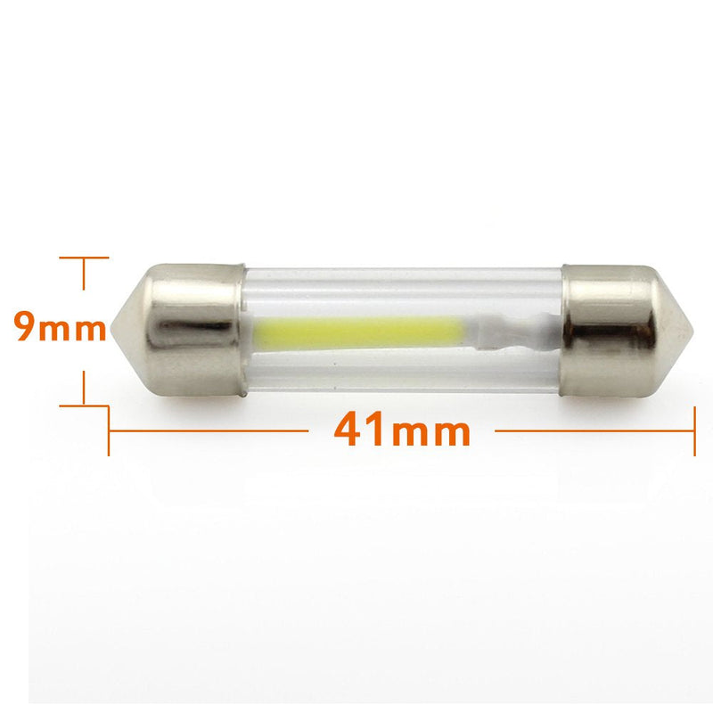 4 PCS LED Car Festoon Dome Interior Light 31MM 36MM 39MM 41MM COB Filament Reading Map Door Bulbs,Refrigerator Light Bulbs, RV Fridge Light Bulbs(White, 41MM) White