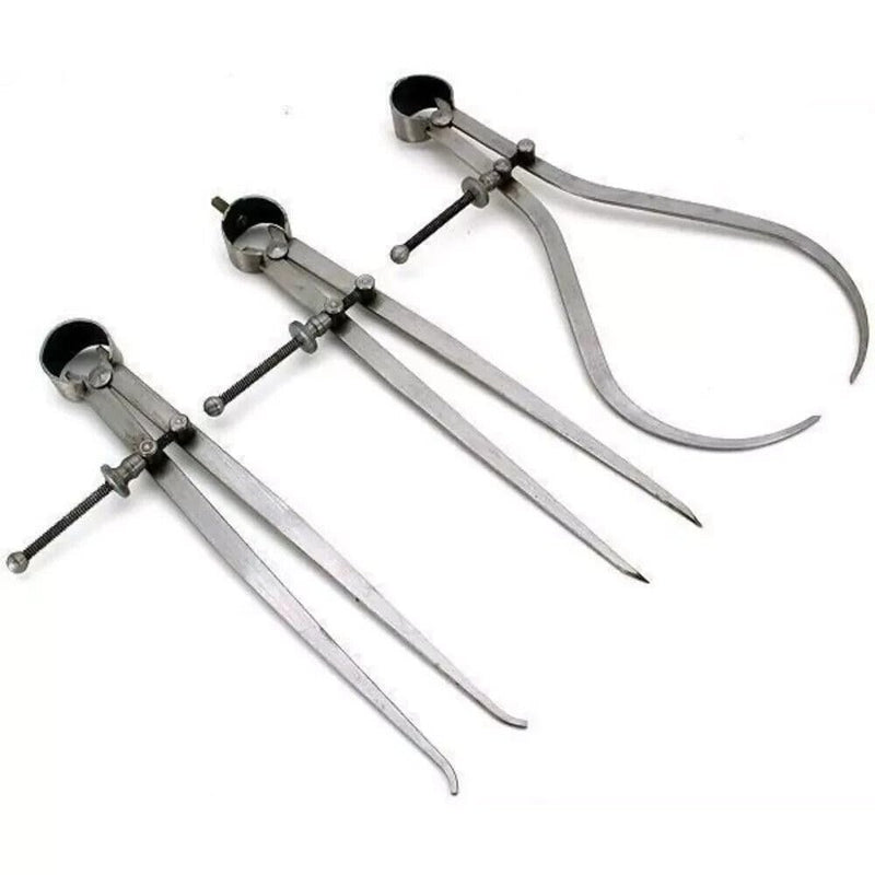 8" Inch Spring Caliper Set of 3 Pieces 200mm - Inside Outside & Divider Set