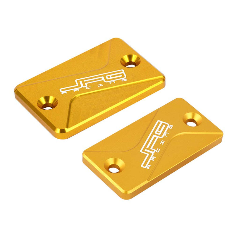 Motorcycle Front And Rear Brake Fluid Reservoir Cover CNC Cap Set Compatible To DRZ400S DRZ400SM 2000-2019 Dirt Bike Gold Front & Rear Brake Fluid Reservoir Cover_2