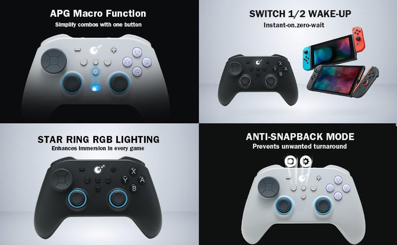 GuliKit TT MAX Bluetooth Gaming Controller for PC/Switch 2/Switch/Android | Ultra-Fast Gamepad with Adjustable TMR Joysticks, Hall & Micro Triggers, 4 Rear Paddles, Multi-functional Adapter TT MAX-TMR Joysticks-Black