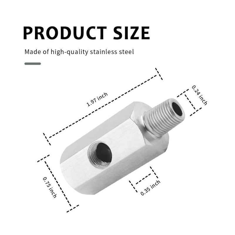 M9 1/8" NPT Oil Pressure Sensor T-Shaped Connector,Stainless Steel Turbo Adapter,Universal Hydraulic System Replacement Parts Car Accessories for Most Cars Trucks SUVs