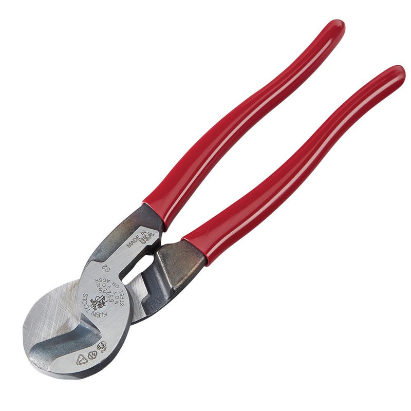 Klein Tools 63225 Cable Cutter, Made in USA, 9-Inch High Leverage Cutter for Aluminum, Copper and Communication Cable Standard Cutter