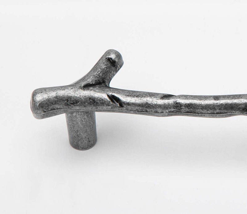 10 Pack Silver Twig Pulls Branch Zinc Alloy Decorative Cabinet Wardrobe Furniture Door Drawer Knobs Pulls Handles Hardware, (128mm) Hole Centers 5.04 in, 128 mm (Hole Distance)