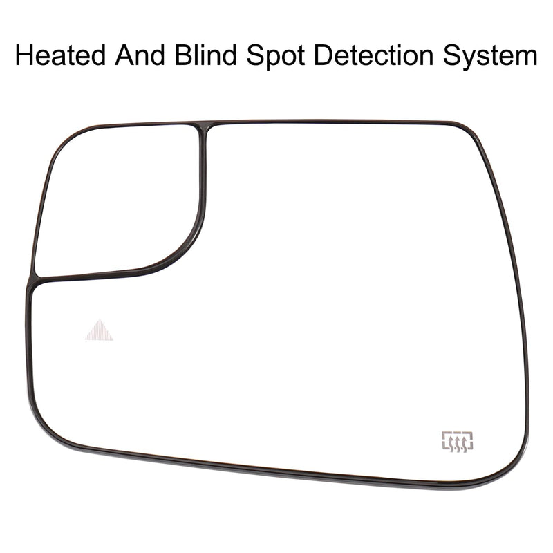 Driver Side Mirror Replacement for 2019-2025 Dodge Ram 1500 2500 with BSD Heated Left Side Mirror Glass Replacement w/o Auto Dimming Driver Side
