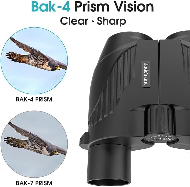 20x25 High Powered Binoculars for Adults,Compact HD Waterproof Durable and Clear BAK4 Prism FMC Lens,Suitable for Bird Watching,Sightseeing and Outdoor Sports,Black Black