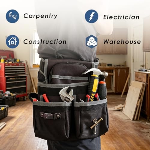 Tool Belt for Electrician Carpenter Construction - Heavy Duty