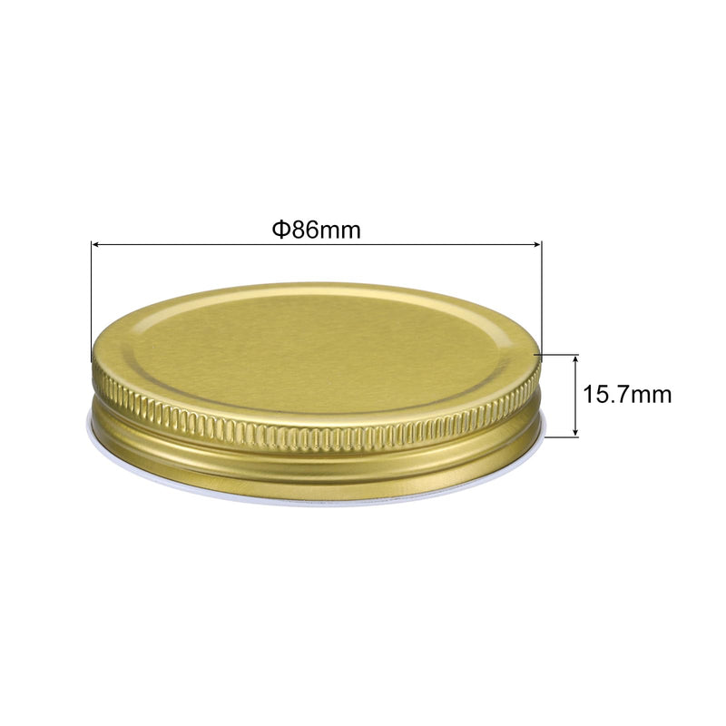 uxcell 24pcs Wide Mouth Mason Jar Lids, 86mm Mason Canning Jar Lids with Airtight Seal and Leakproof, Mason Storage Covers Caps for Mason Jar, Gold