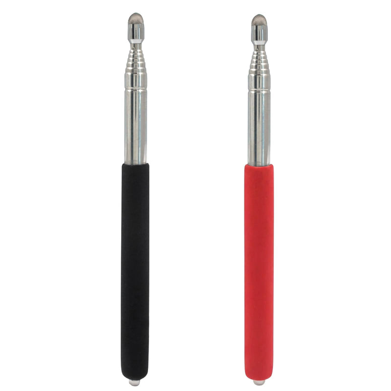 Bonsicoky 2 Pack Telescoping Pointer 34 Inch, Black and Red | Stainless Steel, Retractable Pointer Stick, For Classroom Teacher Black and Red-2pcs