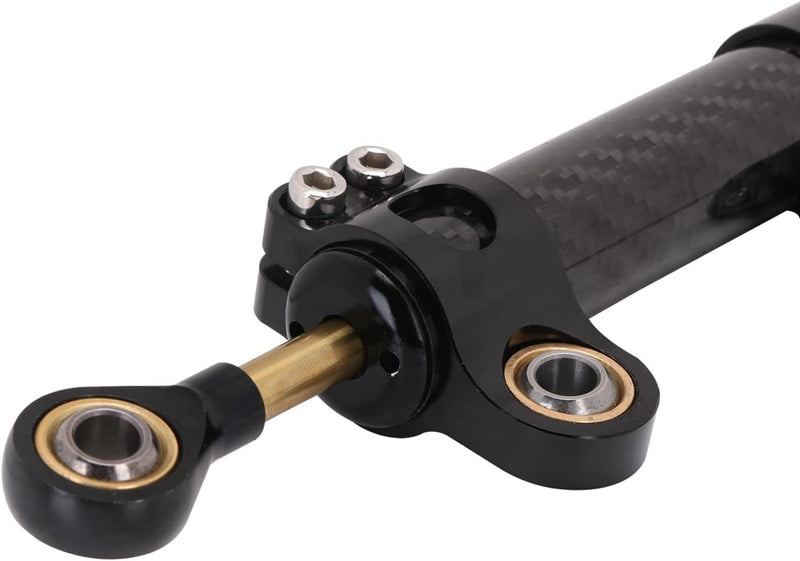 JFG RACING Motorcycle Steering Damper,10" Universal Steering Stabilizer for Most Motorcycles Street Bike Sport Bike Road Racing Bike - Carbon Fiber black Medium