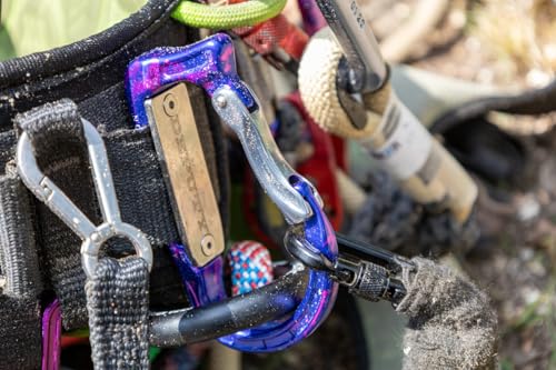 Omega Pacific Deputy Tool Carrier - Professional Grade Aluminum 4.57-Inch Arborist Equipment with 1.02-Inch Gate Opening, Lightweight 3.8oz Design for Harnesses and Saddles Ultra-Violet