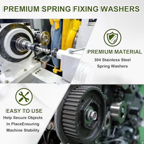 PATIKIL 100pcs M8 Flat Washers, 100pcs M8 Lock Washers 304 Stainless Steel Split Lock Washer for Screws Bolts Nuts, Silver Tone