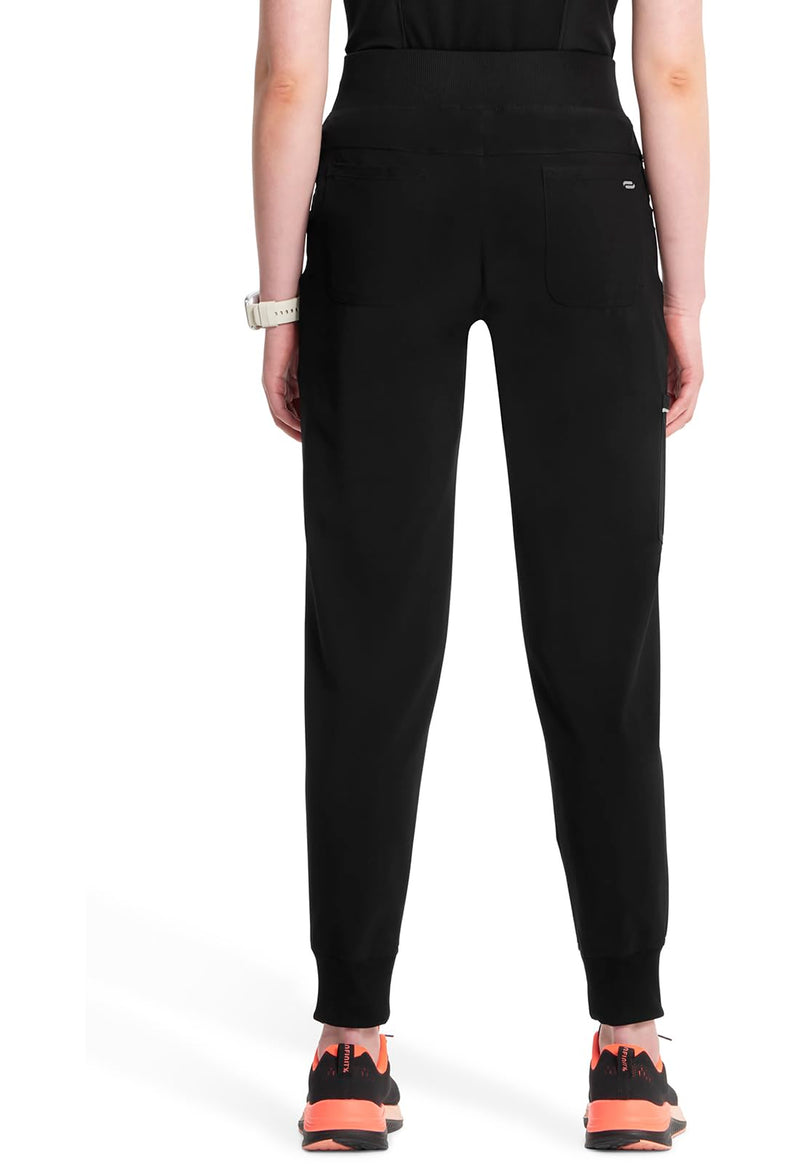 Cherokee Infinity Womens Scrub Jogger Pants, Mid Rise, Moisture Wicking, Wrinkle-Resistant, 360 Stretch, 5 Pockets - CK110A Medium Black