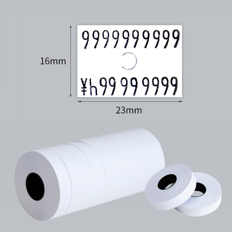 Double Line Price Label Paper for MX-6600 Price Gun Labeller,Pricemarker Labels for MX-6602/G6600/YH-689/CN-6600EOS,20 Rolls 10000 pcs (White, M) 18mm (Medium) White