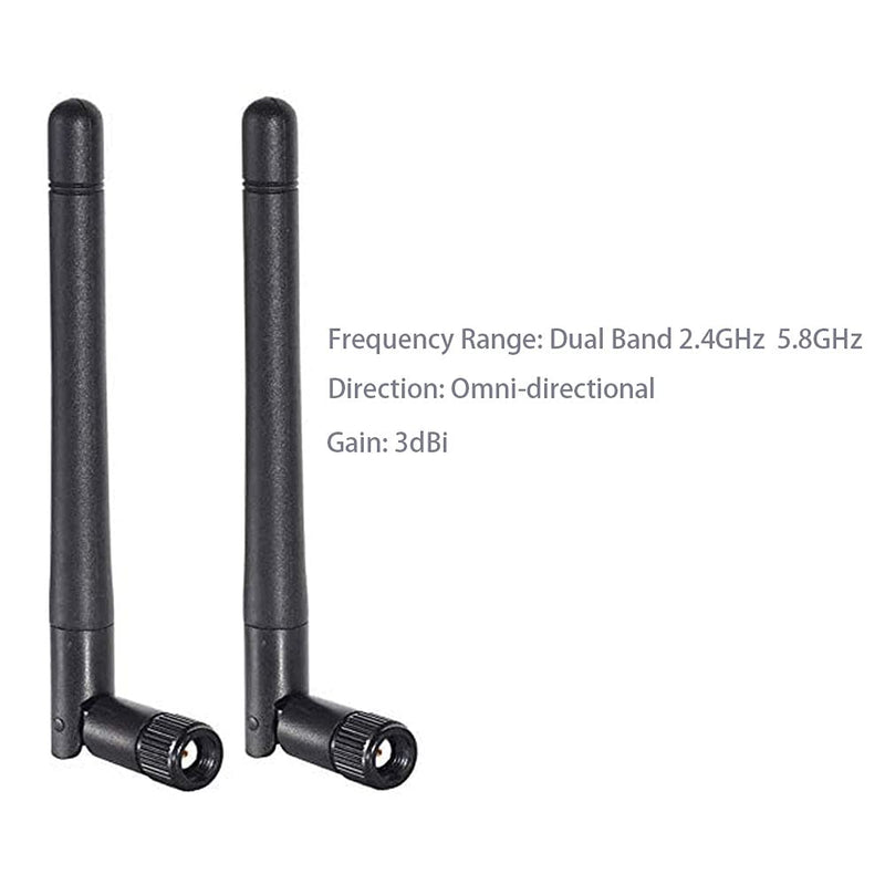 CORONIR Dual Band WiFi 2.4GHz 5GHz 5.8GHz 3dBi MIMO RP-SMA Male Antenna for WiFi Router Signal Booster Repeater Wireless Network Card USB Adapter Security IP Camera Video Surveillance Monitor-4Pack Pack of 4