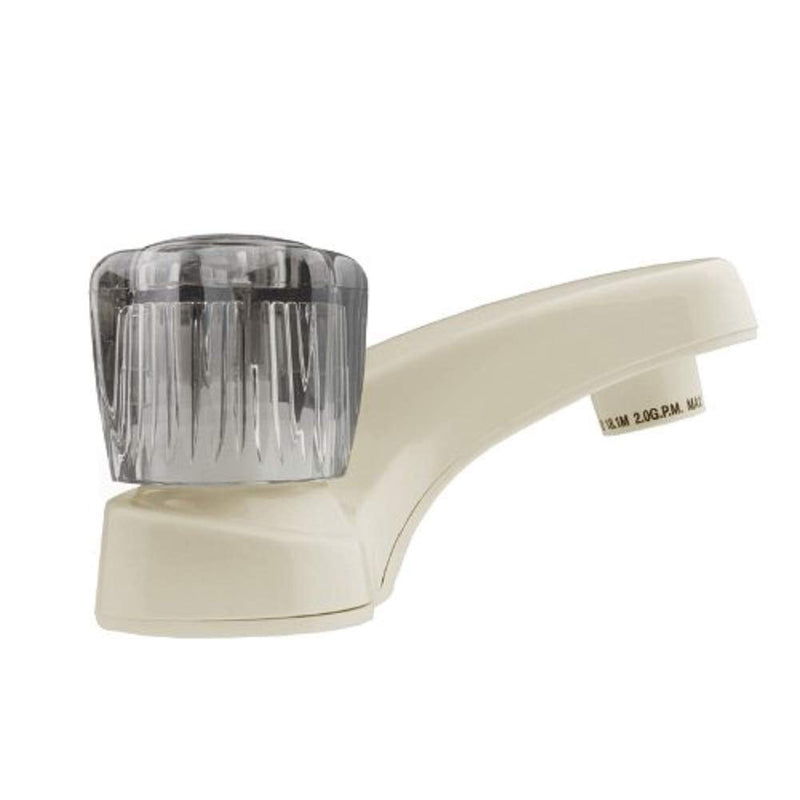 Dura Faucet DF-PL700S-BQ RV Bathroom Faucet with Smoked Acrylic Knobs (Bisque Parchment) Bisque Parchment