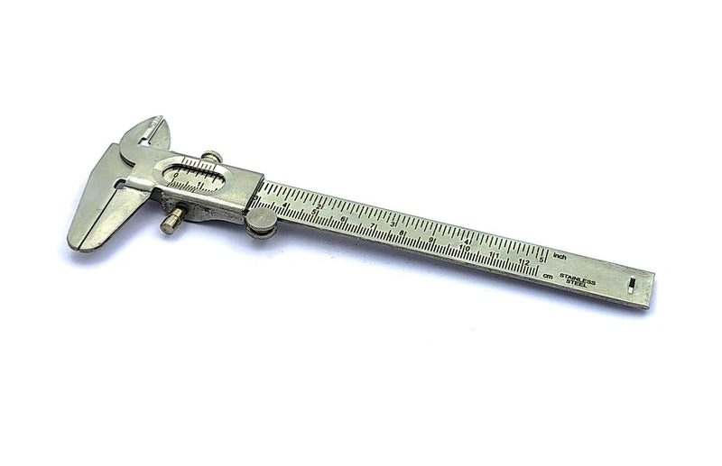 Non Digital Vernier Caliper Metric -Imperial Measuring System Tools for Inside, Outside, Depth & Step Measurements (Stainless Steel Body) (STAINLESS STEEL BODY)