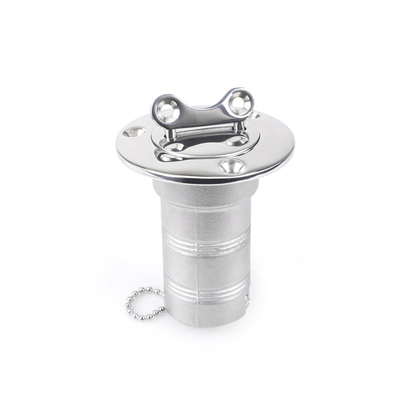 Boat Gas/Fuel/Diesel/Water/Waste Deck Fill/Filler Tank Key/Keyless Cap Marine Mirror-Polished 316 Stainless Steel Hardware for Boat Yacht Caravan 1-1/2"(38mm) /2"(50mm) 38mm With Key cap deck filler