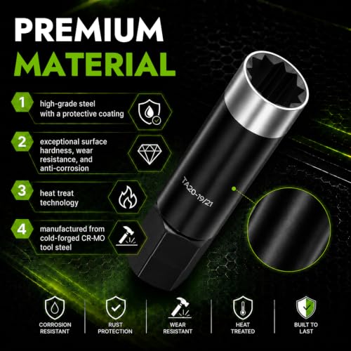 AUTOPTIM 10 Spline Lug Nut Socket Key - for TA20-19/21 Bimecc 10 Point Nuts