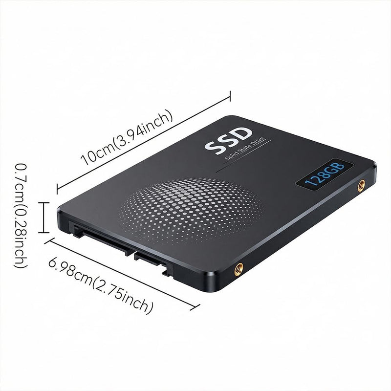 128GB SATA III SSD 2.5" – Internal Solid State Drive for Desktop & Laptop, Boost System Performance with 550MB/s Read, Silent & Shockproof Design(Style-H)