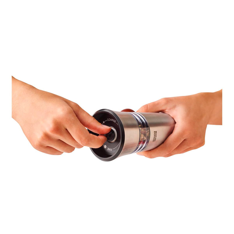 Kuhn Rikon Epicurean Adjustable Ratchet Grinder with Ceramic Mechanism for Salt, Pepper and Spices, 8.5 x 2.75 inches, Stainless Steel