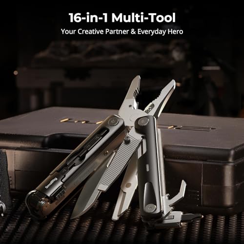SmallRig 16-in-1 EDC Multitool, Compact Aluminum Multi Tool with Pliers, Scissors, Screwdrivers, Wrenches, Ruler, Portable Folding Tool Kit for Photography, Filmmaking, Camera, Outdoor, Daily Use-5294