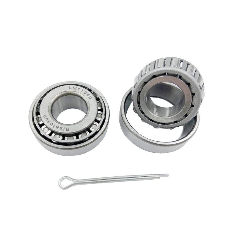 3/4'' Axles Trailer Wheel Hub Bearings Kit,LM11949/LM11910,0.7500" ID,1.7810" OD, 84389TC Seal OD 45.72 mm,Dust Cover and Cotter Pin,2 Set