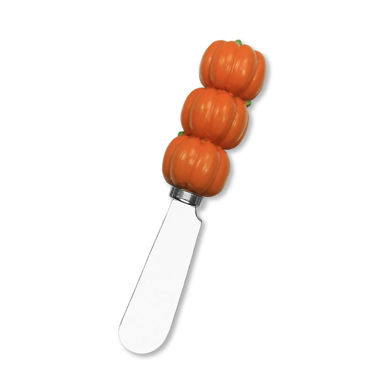 UPware Pumpkin Cheese Spreaders, Hand-Painted Resin Handles with Stainless Steel Blades for Spreading Cream Cheese, Butter, Jam, or Sandwich, Set of 4