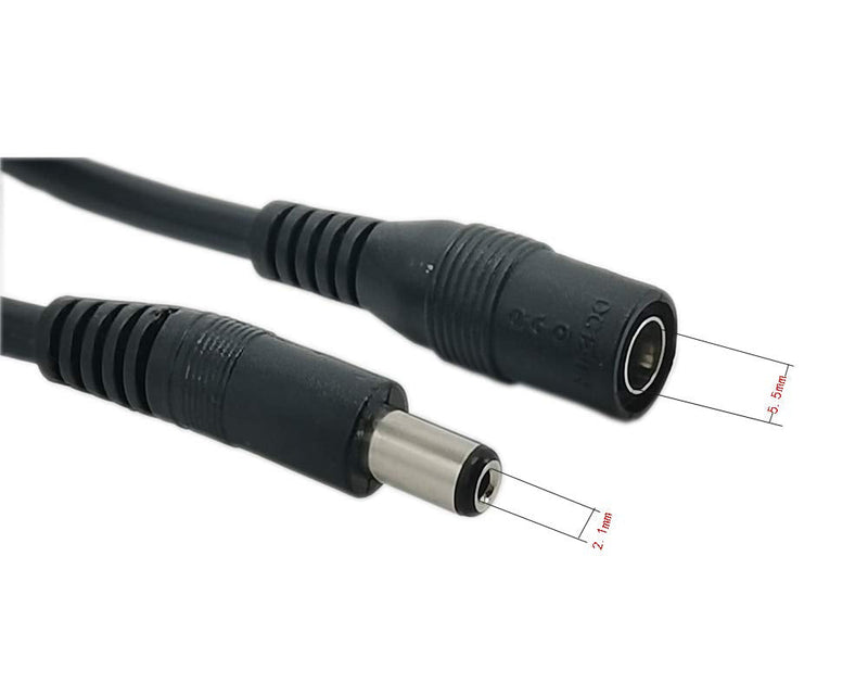 DC Power Adapter Extension Cable 100 feet 12V Power Adapter Extension Cable 2.1mm x 5.5mm Compatible with DC Adapter Cord Fit for CCTV Security Camera Wireless IP Camera Standalone DVR Black