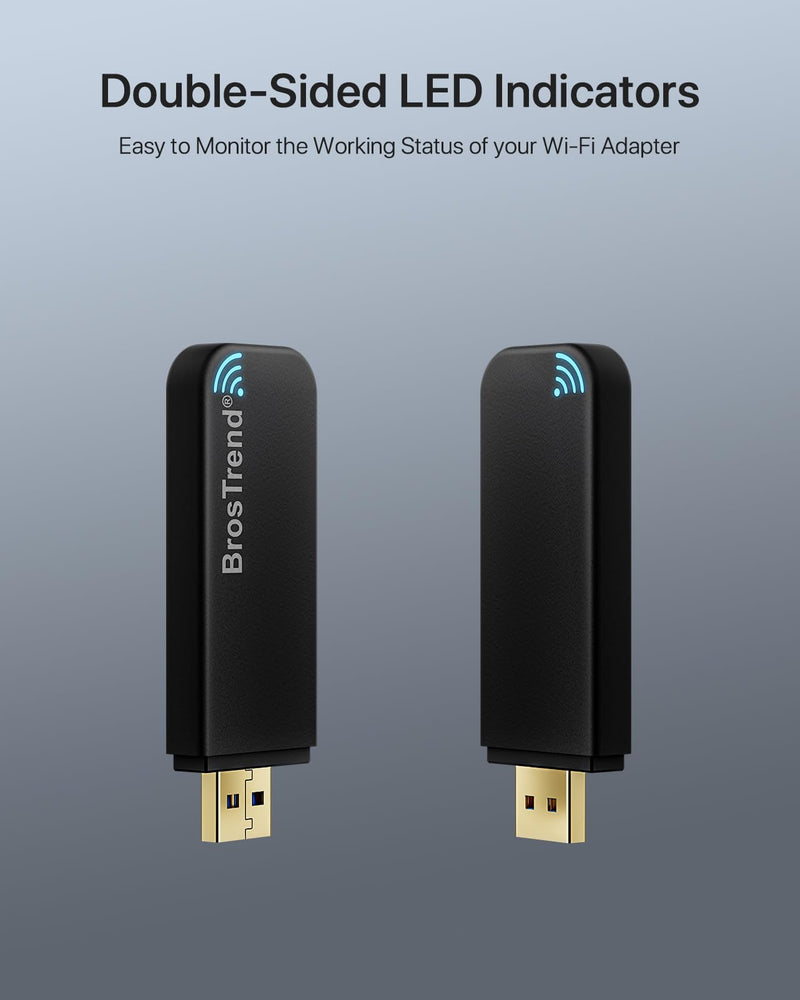 BrosTrend Linux USB WiFi Adapter 1200Mbps for Ubuntu Mint Debian Kubuntu Mate Zorin PureOS Raspberry Pi 2+ Windows etc. Linux Compatible Wi-Fi Adapter Wireless Dual Band 5GHz 867Mbps + 2.4GHz 300Mbps