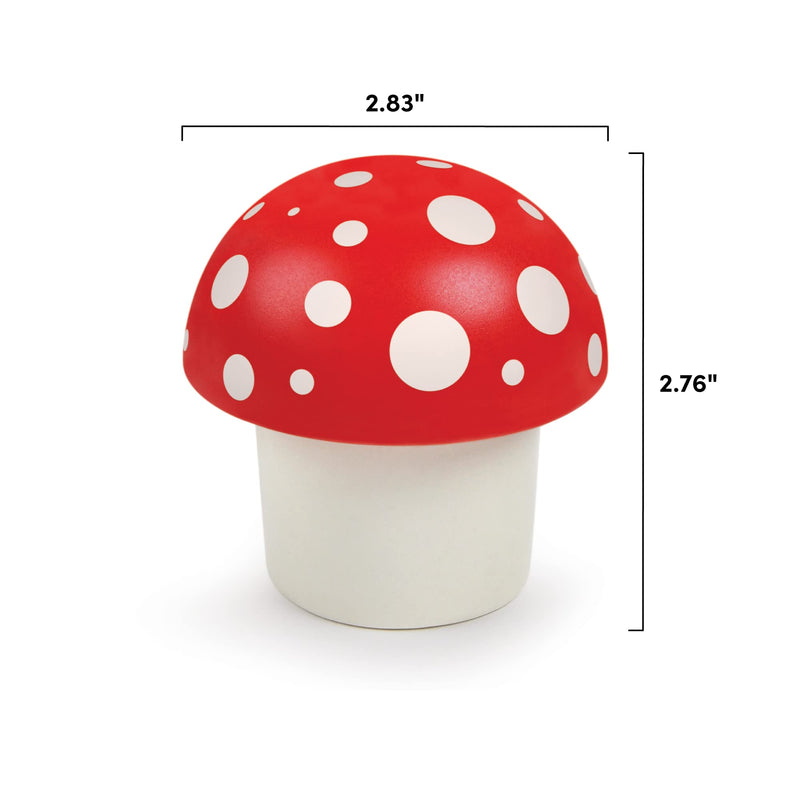 Genuine Fred Merry Mushroom Herb Grinder, 3 Inch Manual Grinder for Herbs and Spices, Durable Handheld Kitchen Tool, Fun Red and White Design