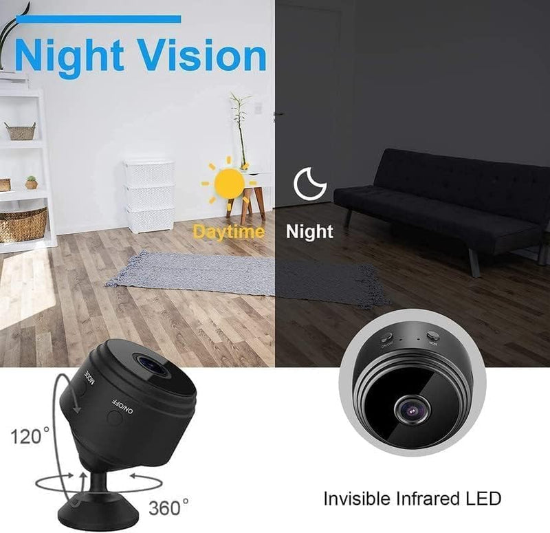 4Packs WiFi Hidden Camera 1080P Night Vision Home Security Cam for Pet Baby | Portable Wireless Indoor Cam, Motion Detection, Remote Live Viewing, Easy Setup for Home Pet Baby Surveillance BN-Black