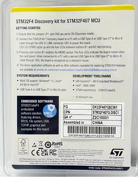 STM32F407G-DISC1, Application Development Board for The STM32F407 32-Bit Microcontroller