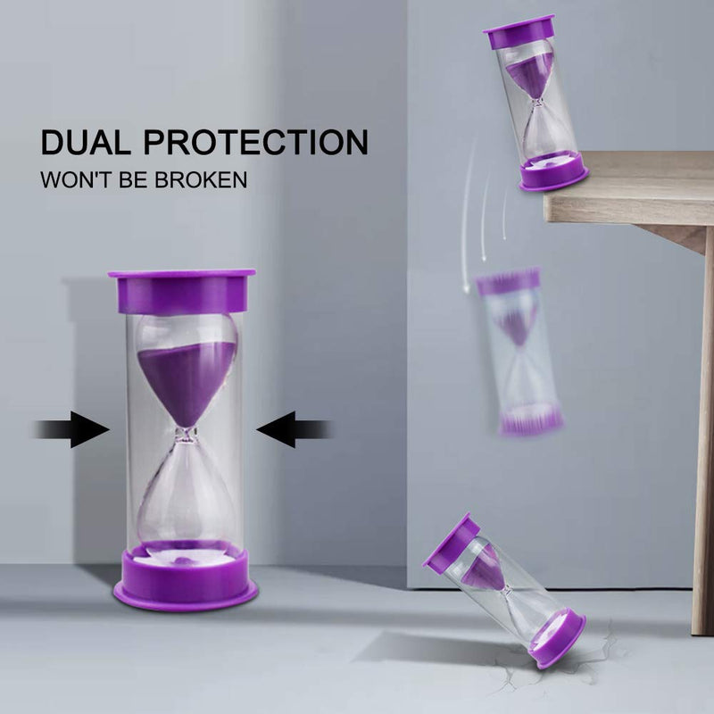 EMDMAK Sand Timer, Acrylic Hourglass Colorful Sandglass Timer 1 min/2 mins/3 mins/5 mins/10 mins/15 mins Sand Clock Timer for Games Classroom Home Office(Pack of 6) Small
