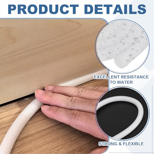 PATIKIL Backer Rod 1-3/8 in x 3.3 Ft, 4 Pcs Foam Rod Caulk Saver Expansion Joint Filler Rope Weather Strip Foam Noodle for Gaps Concrete Crack Filling DIY Craft (35mm Dia), White 1-3/8" x 3.3 ft