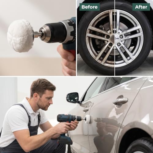 19 Pcs Buffing Wheel for Drill, Polishing Wheel Kit with 6 Pcs