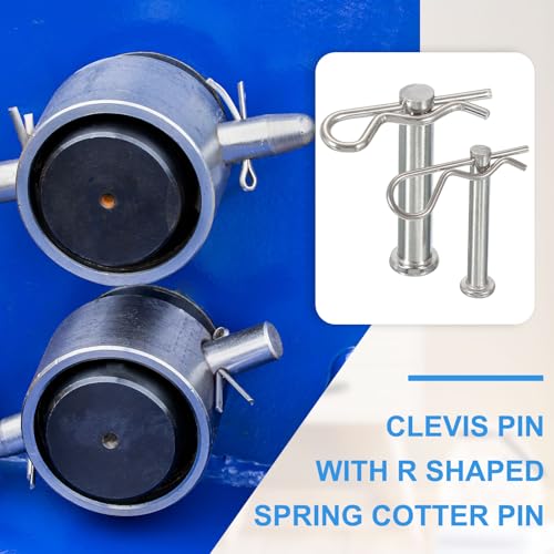 Clevis Pin with R Shaped Spring Cotter Pin M10x90mm Single Hole Clevis with R - Clip Fits for Automotive Mechanics Cars Trucks, (6 Pcs, Silver)