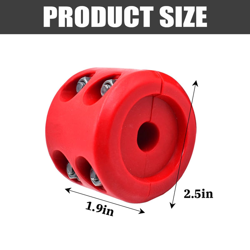 Car Rubber Winch Stopper for ATV UTV Truck, Cable Saver Hook Stopper Line for Synthetic Rope, Bump Shock Saver Dampener with Stainless Steel Screw and Nut, Quick Installation Tool (Red) Red