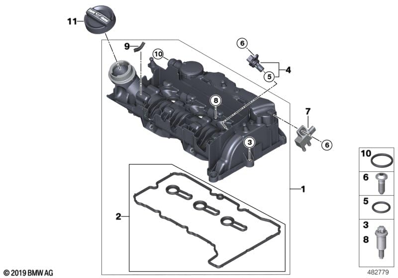10PCS FKM Viton OR.01.40042 Engine Sensor O-Ring Gasket 13628658854 13628632770 for BMW B38 B48 B47 B58 N20 B46 N26 N74