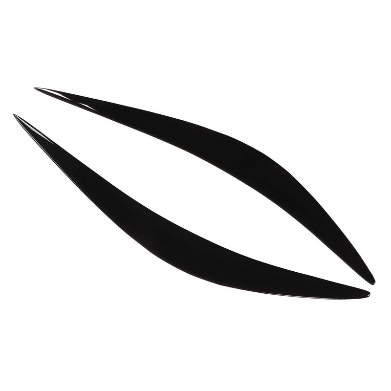 Glossy Black Headlight Cover Eye lid Eyebrows, Pair Headlight Eyelid Headlamp Eyebrow Strip Trim Compatible with Infiniti Q50 2014-2019