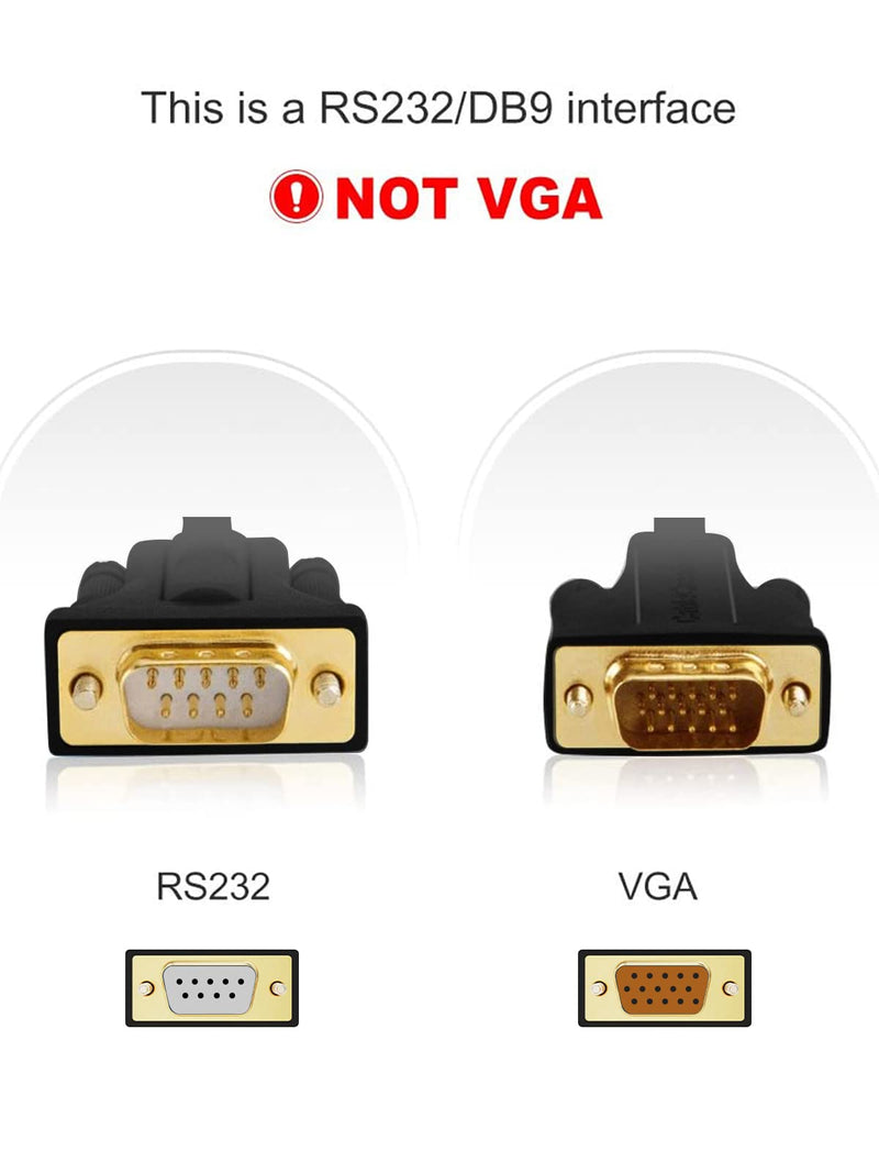 CableCreation USB to RS232 Male Adapter with PL2303 Chipset, USB to DB9 Serial Converter for Windows 11, 10, 8.1, 8, 7, Linux and Mac OS,Black PL2303 Chip-Male