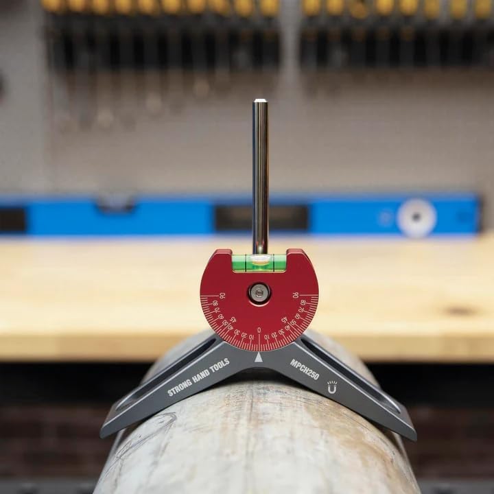 Strong Hand Tools Strong Hand, Magnetic Pipe Centering Head, Mark Pipes Over 2” Diameter, Anodized Aluminum, 360° Rotatable Dial, MPCH250
