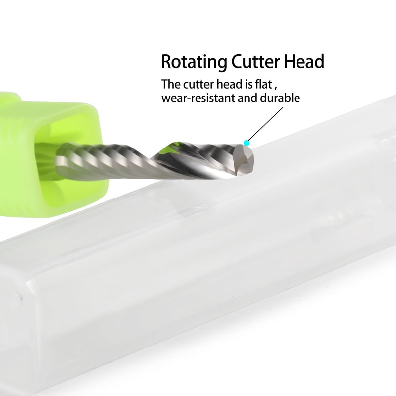 1/8 Shank CNC Router Bits O Flute End Mill Single Flute Spiral Router Bit Up Cut Milling Cutter with 1/16 Inch Cutting Diameter for Acrylic Plastic MDF (10) 3.175x1.5x8mm
