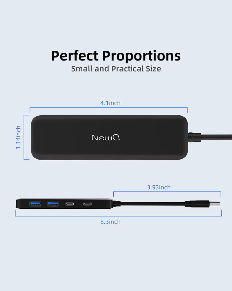 Dual USB C USB A 3.0 Hub: USB Hub 4 Ports with 2* USB-C 3.0 and 2* USB-A 3.0, Ultra Slim Portable USB Splitter Adapter for Laptop, PS4, Flash Drive, HDD, Xbox, Printer, Mouse, Keyboard, Computer 10cm