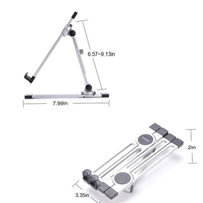 Portable Fold-Up Travel Stand Aluminum, Universal Tablet Stands Holder Foldable Multi-Angle Adjustable Stand for Tablet/Phone/Notebook Holder for Surface Notebook Monitor