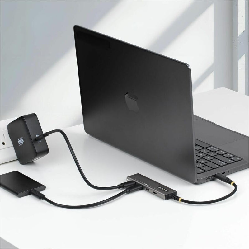 StarTech 4-Port USB-C Hub 10Gbps with 100W PD Charging (309B-USBC-HUB) | 3 dedicated 10Gbps USB-C data ports plus 1 shared data or PD port, Overcurrent protection, Driverless