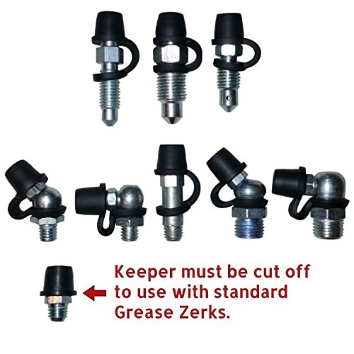 (25 Pack) Brake Bleeder Screw Caps Grease Zerk Fitting Cap Rubber Dust Cover with Keeper